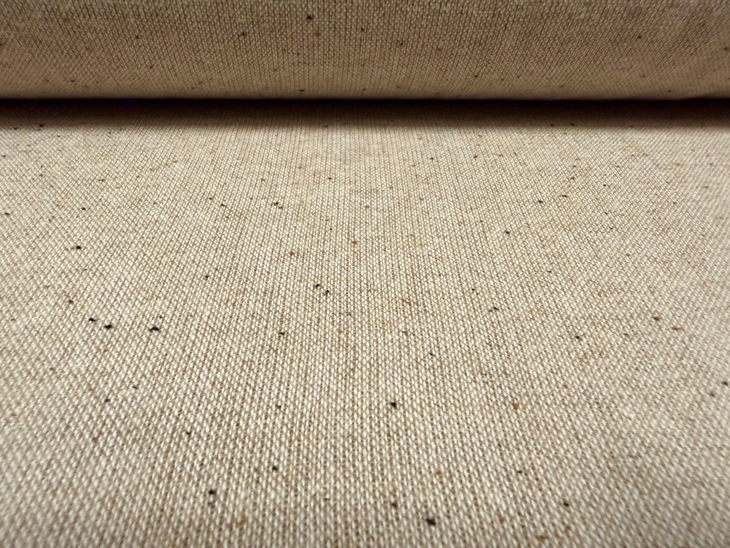 Wool tweed fabric, per metre - flecked - ecru
