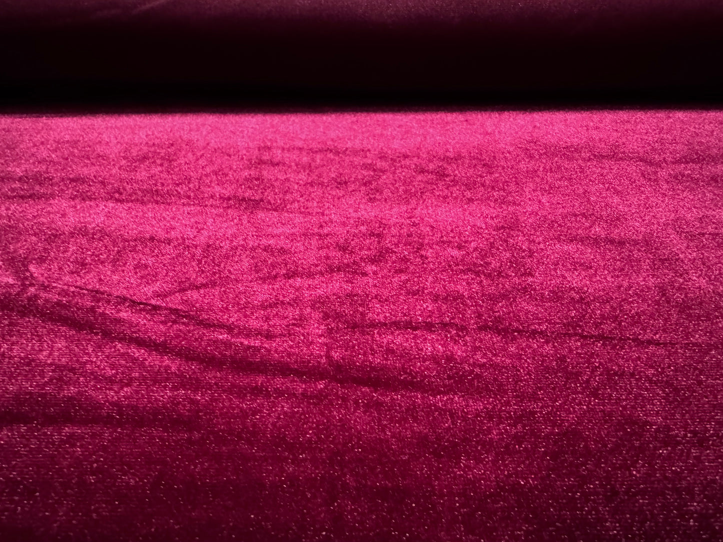 Spandex velvet stretch dress fabric, per metre - plain - magenta