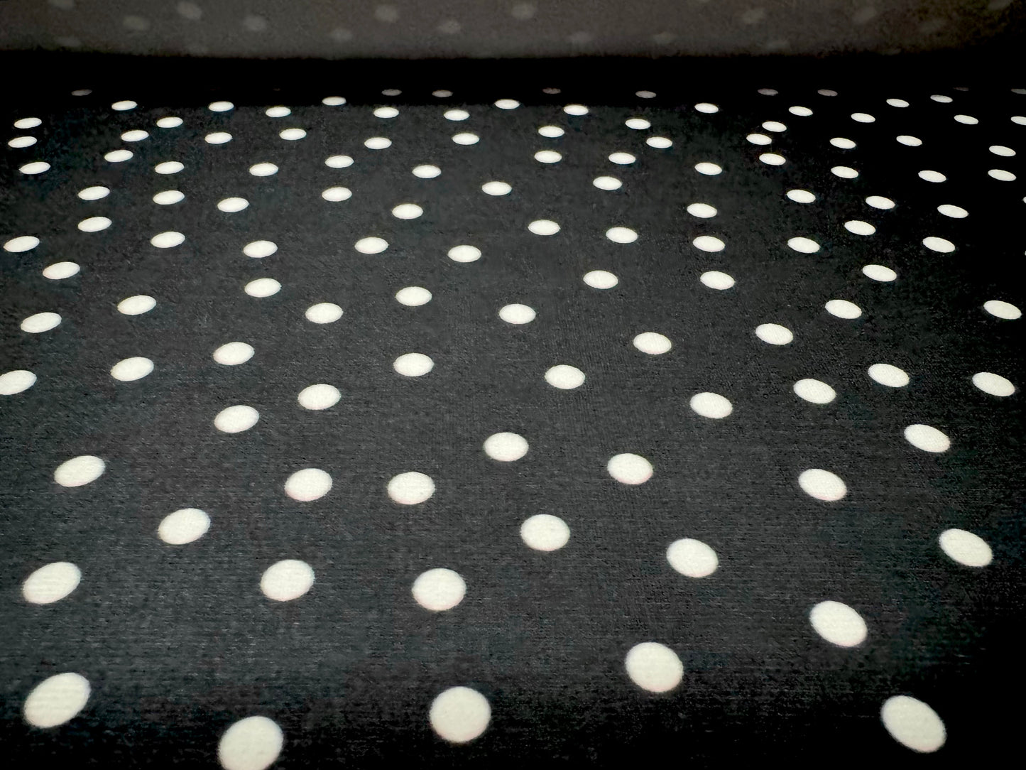 ITY stretch spandex single jersey fabric, per metre - spot print - black & white