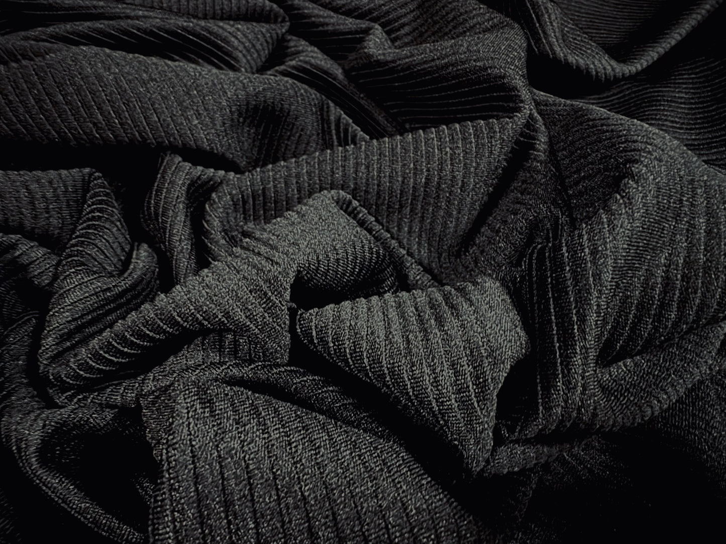 Ottoman Rib Stretch Double jersey fabric , per metre - plain - black