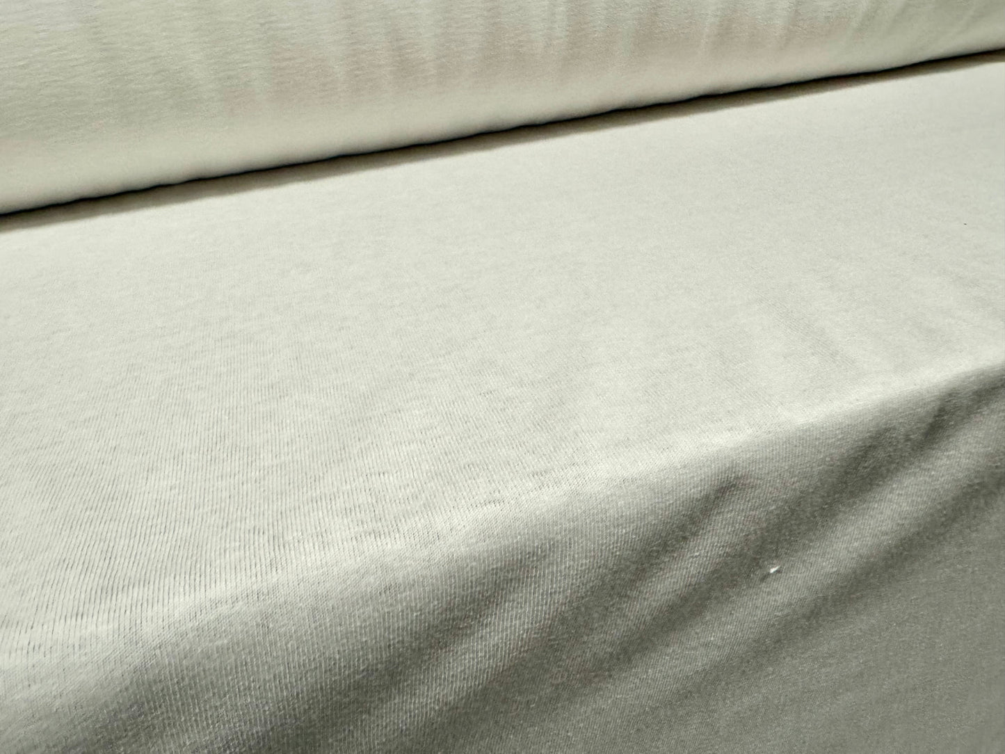 Cotton single jersey fabric, per metre - plain - winter white
