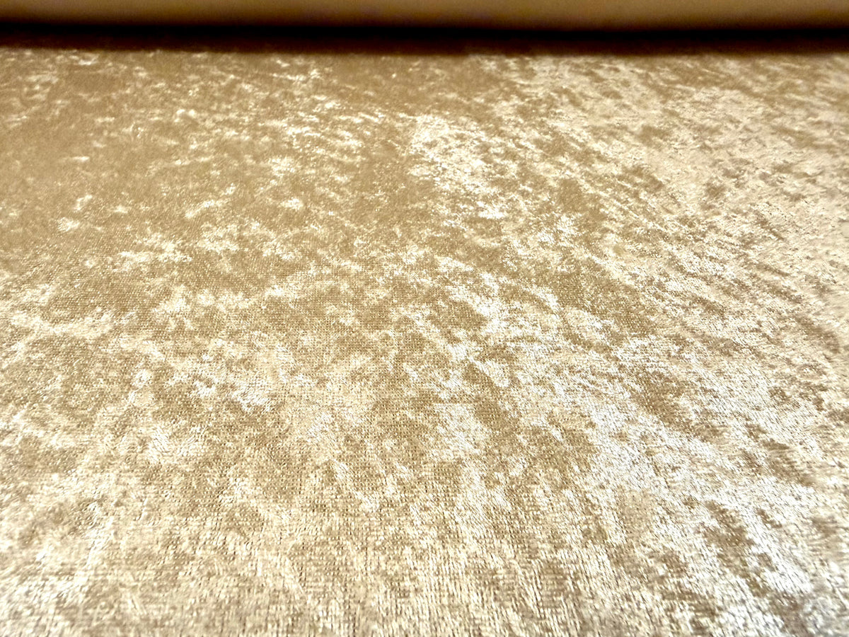 Panné velour velvet crushed dress fabric, per metre - plain - gold