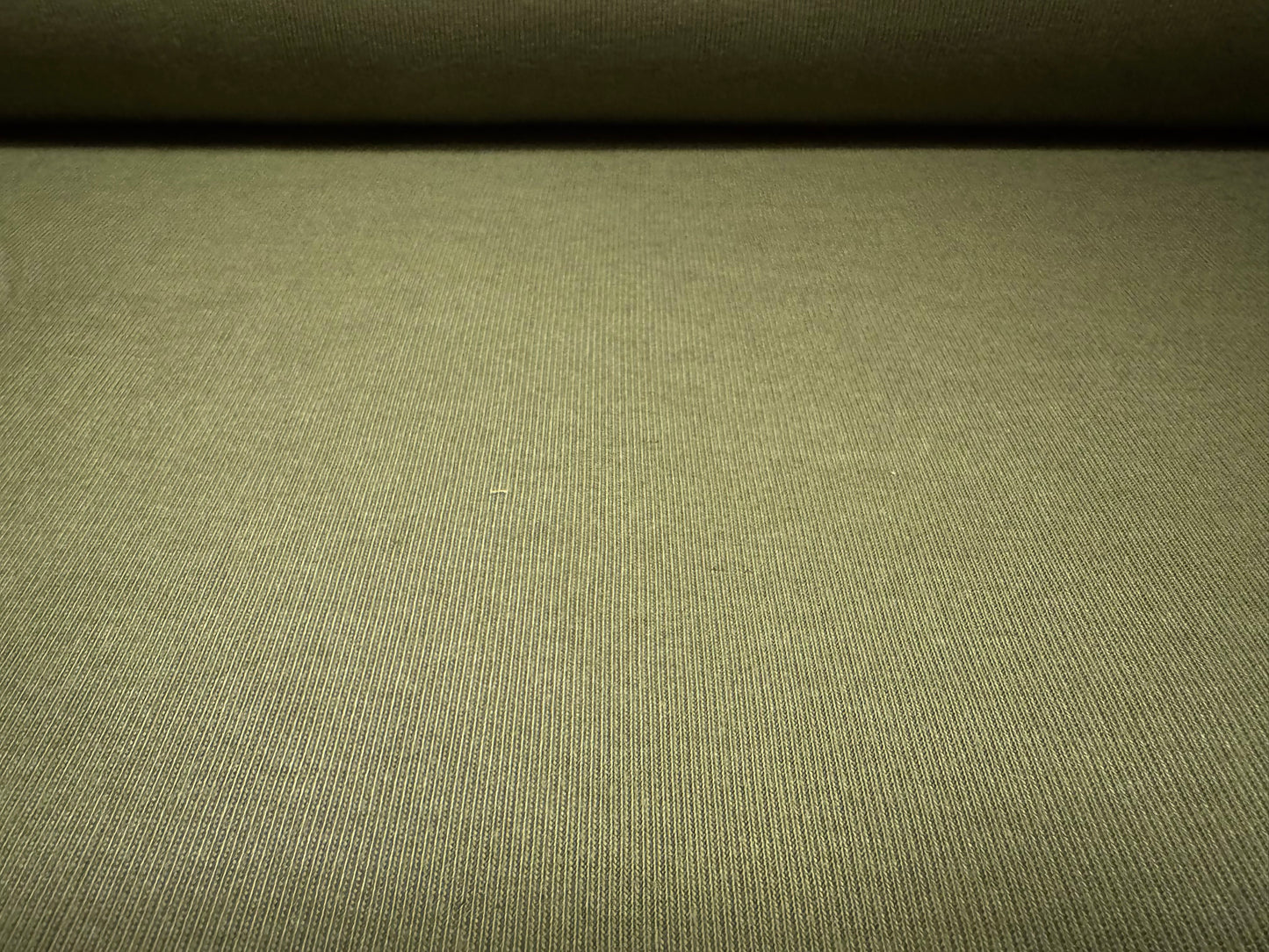 Soft handle fine rib jersey knit fabric, per metre - plain - khaki green