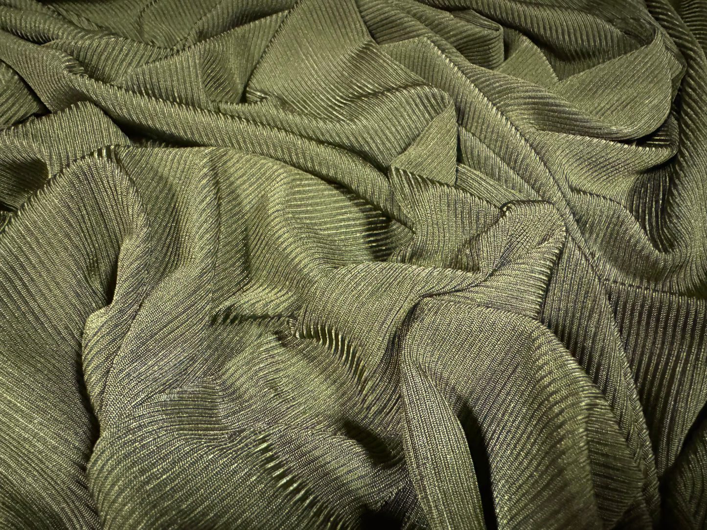 Fine shiny rib stretch spandex jersey fabric, per metre - plain - cactus green