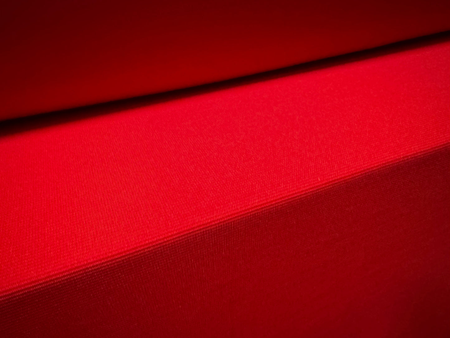 Fine ottoman rib stretch double jersey fabric , per metre - plain - red