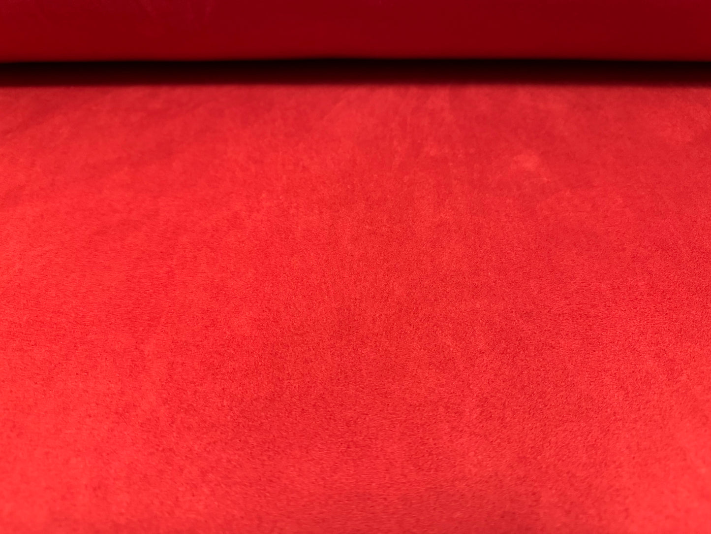 Faux suede stretch spandex jersey fabric, per metre - plain - red