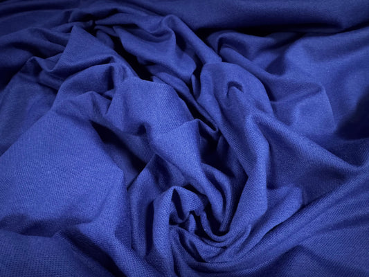 Cotton blend piqué jersey fabric, per metre - plain - Royal Blue