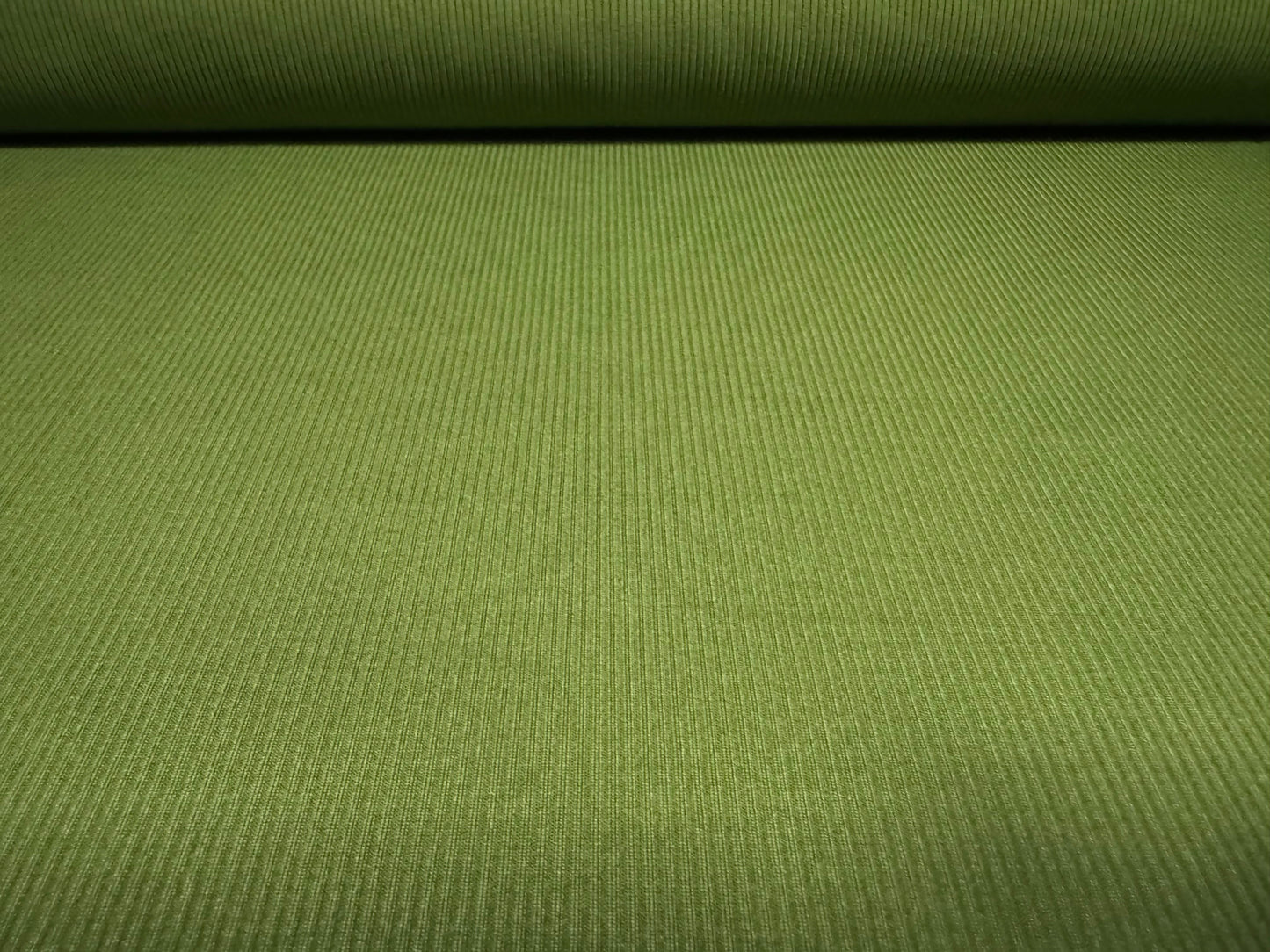 Fine stretch spandex rib jersey fabric, per metre - plain - moss green