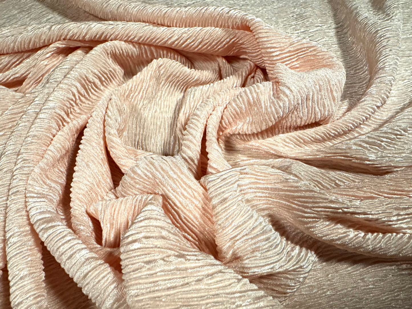 Bodre pleat stretch spandex jersey fabric, per metre - plain - Caucasian skin tone