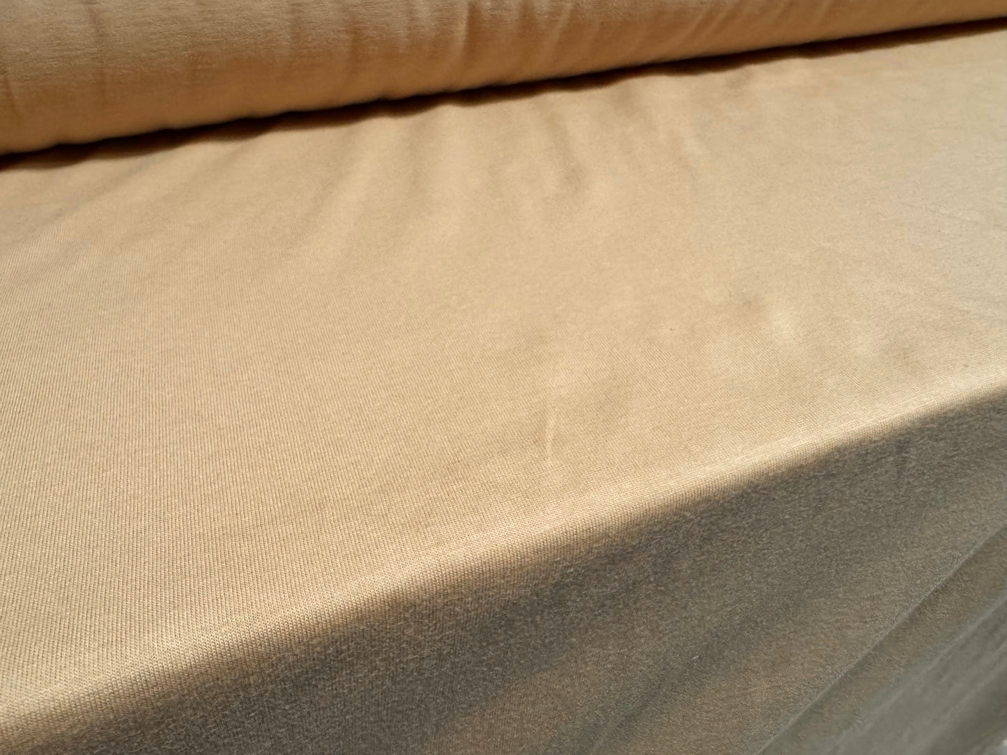 Cotton single jersey fabric, per metre - plain - stone