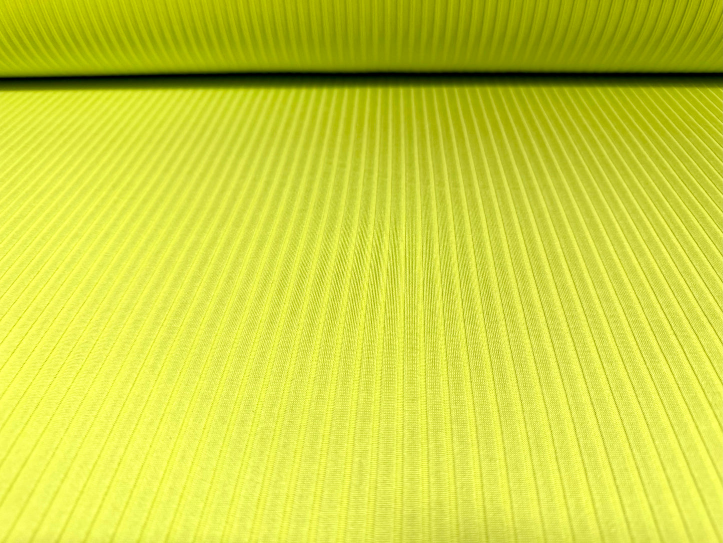 Stretch spandex rib jersey fabric, per metre - plain - lime