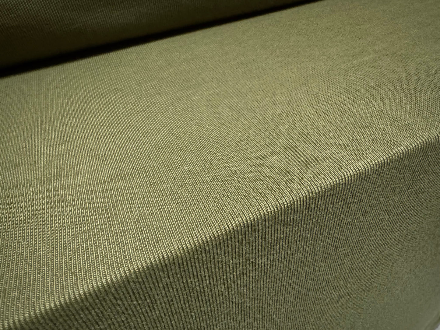 Soft handle fine rib jersey knit fabric, per metre - plain - khaki green