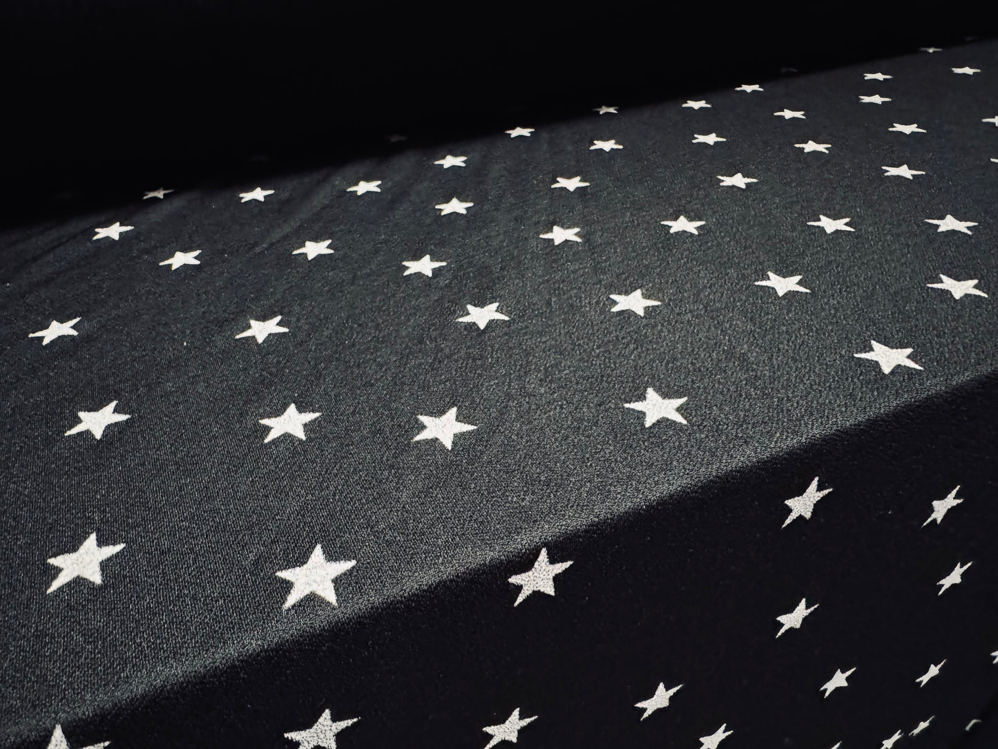 Valentino crepe stretch spandex jersey fabric - per metre - stars print - black & white
