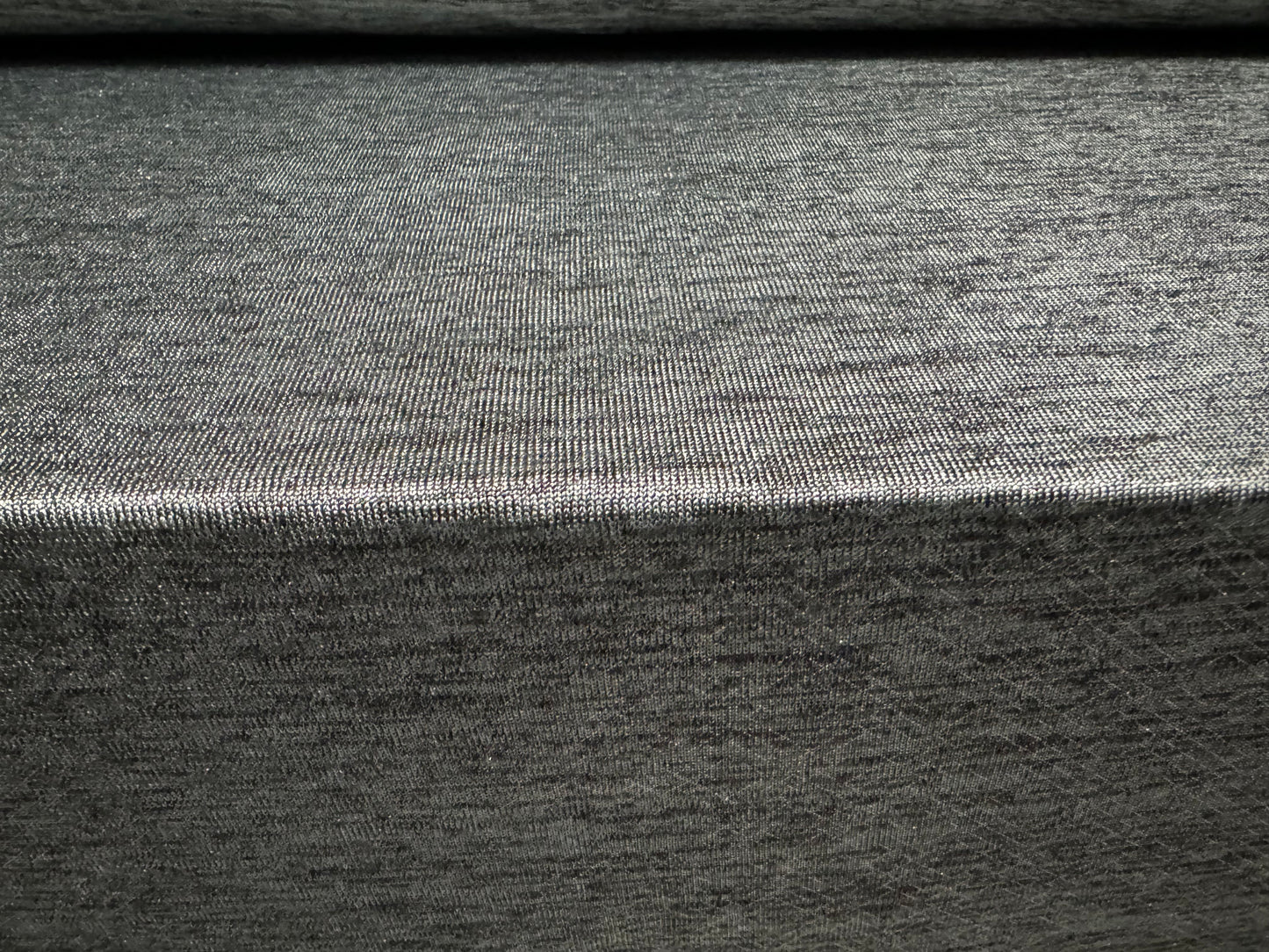 Metallic stretch spandex melange jersey fabric, per metre - criss cross print - grey & silver