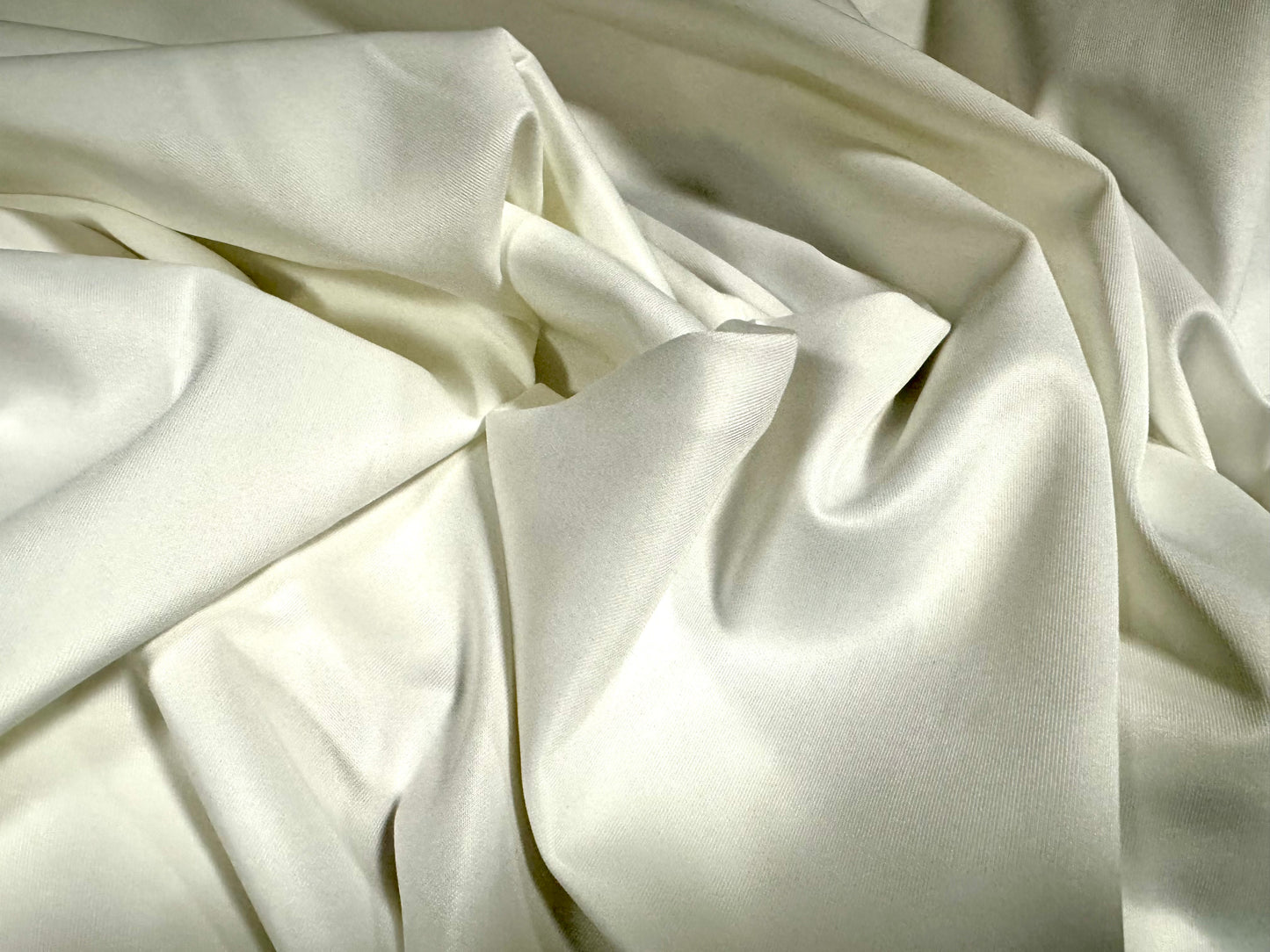 Sponge scuba neoprene style spandex double jersey fabric, per metre - plain - ivory