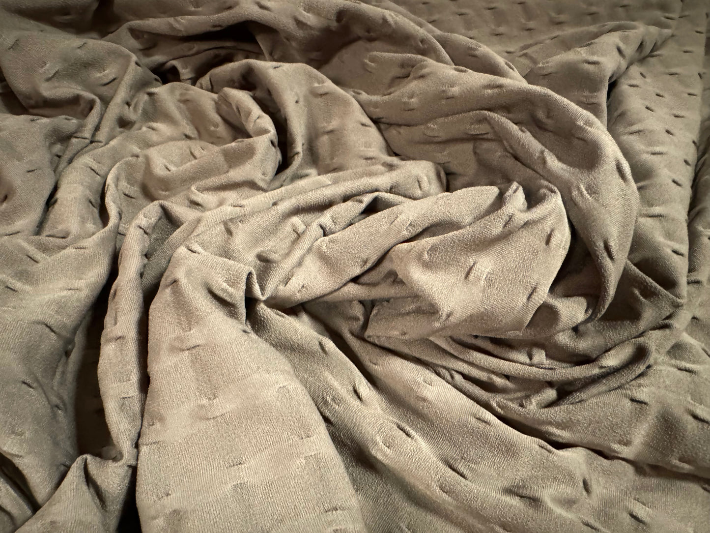 Stretch double jersey fashion fabric, per metre - jacquard - taupe