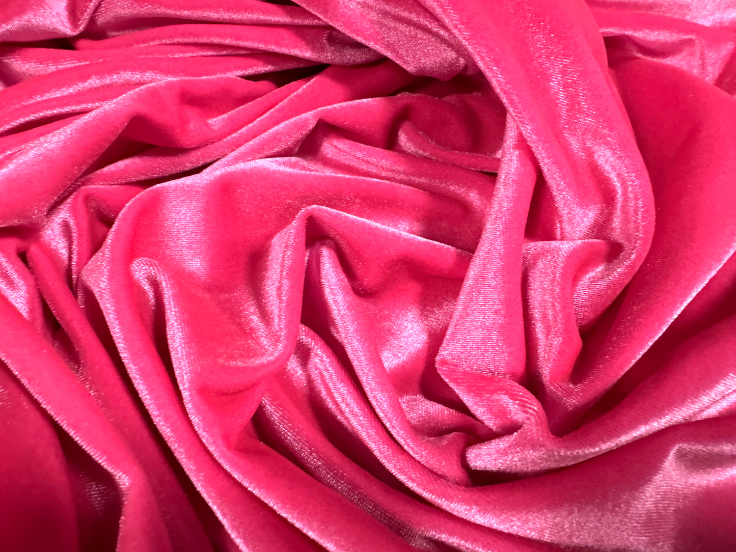 Spandex velvet stretch dress fabric, per metre - plain - shocking pink