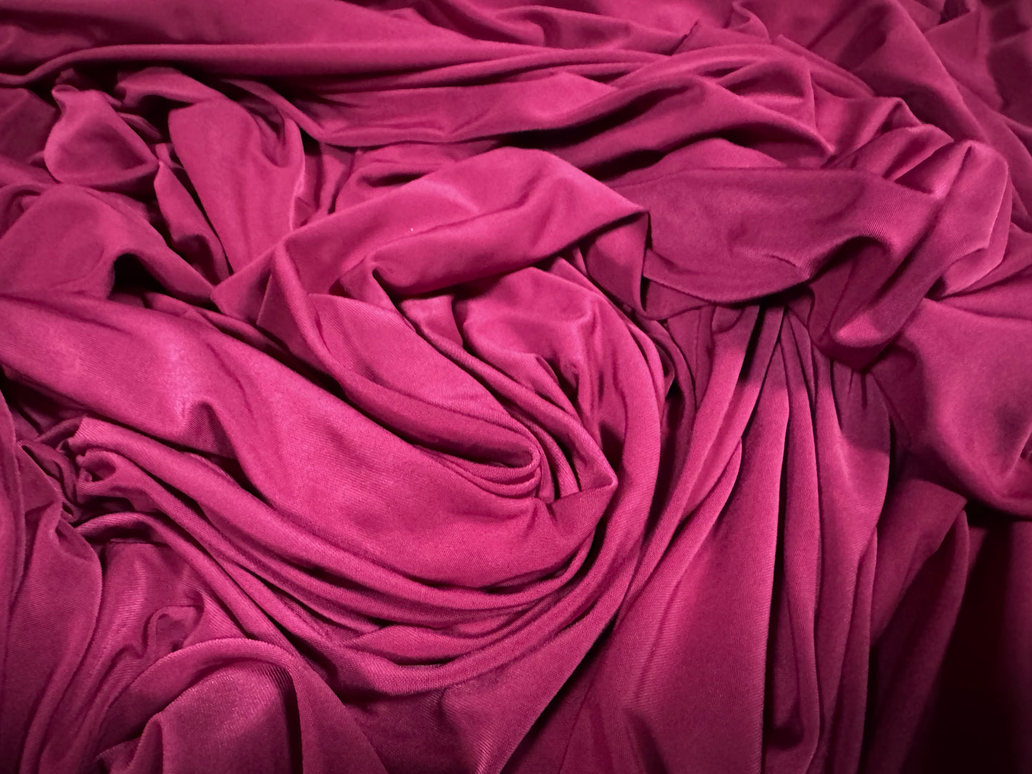 Soft touch spandex stretch jersey dress fabric, per metre - plain - fuchsia