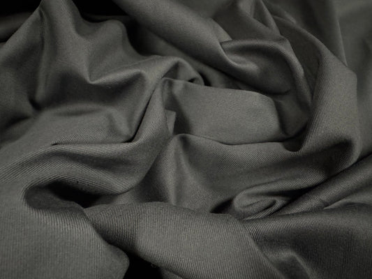 Cotton twill woven fabric, per metre - plain - Dark Grey