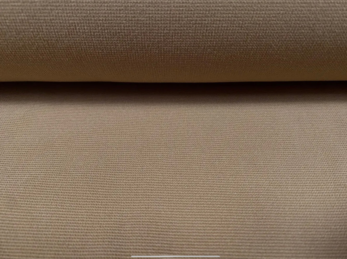 Fine Ottoman Rib Stretch Spandex Double Jersey Fabric, Per Metre - Plain - tan