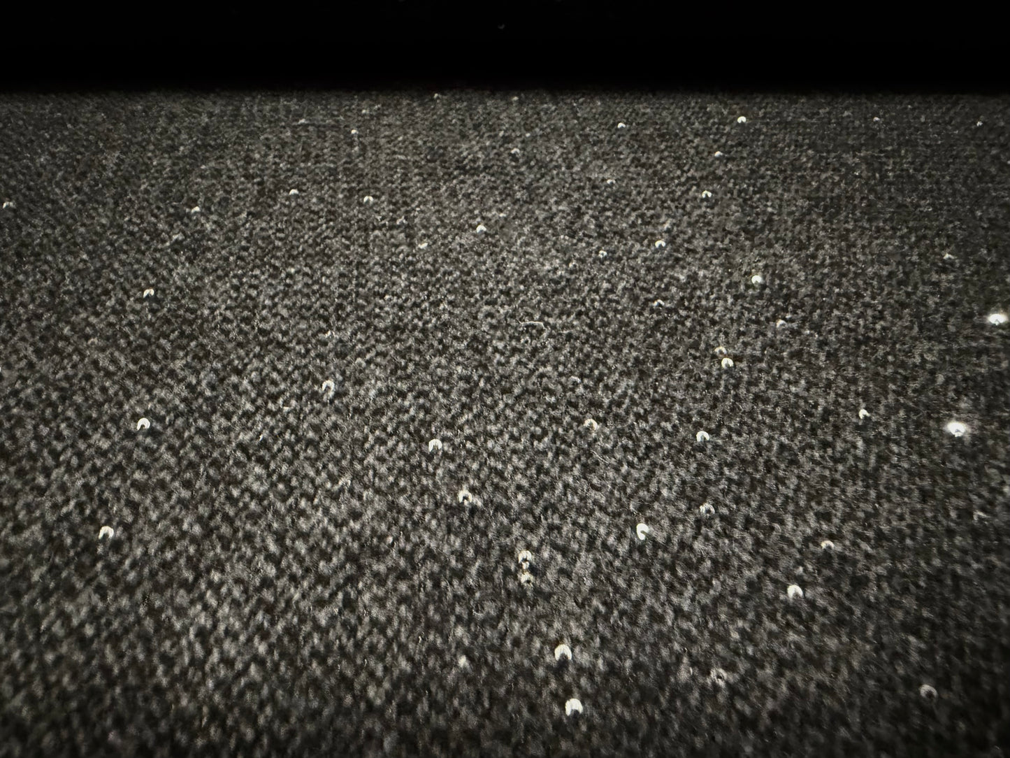 Wool tweed fabric with sequins, per metre - grey