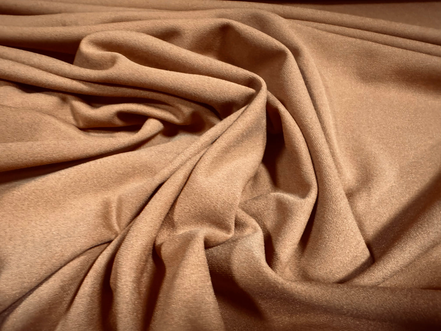 Valentino crepe stretch spandex double jersey fabric, per metre - plain - camel