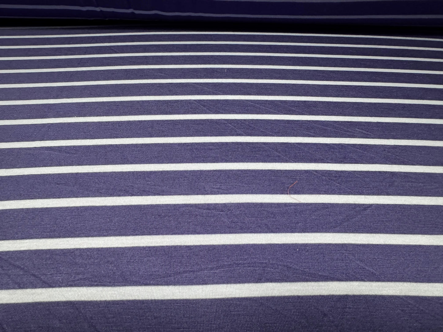Viscose spandex stretch single jersey fabric, per metre - stripe - lavender & lilac