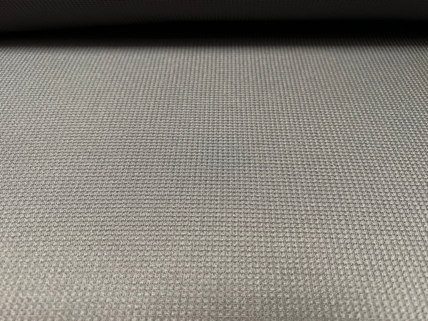 Waffle stretch spandex jersey bodycon fabric, per metre - plain - grey