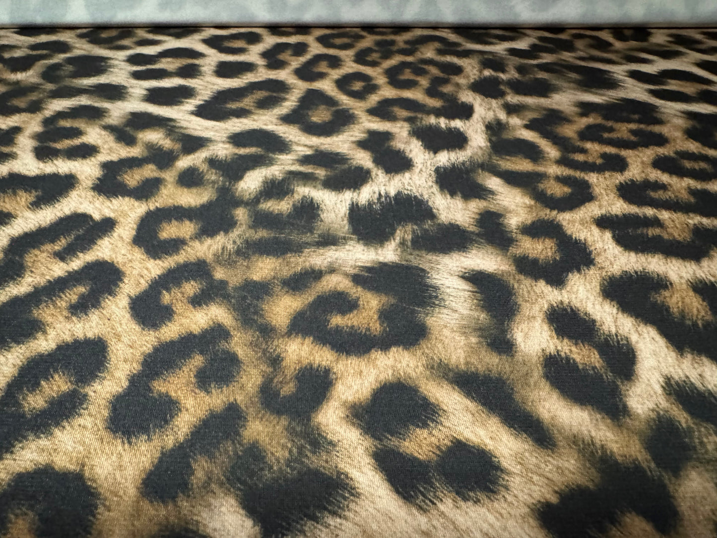 ITY stretch spandex single jersey fabric, per metre - leopard print - stone