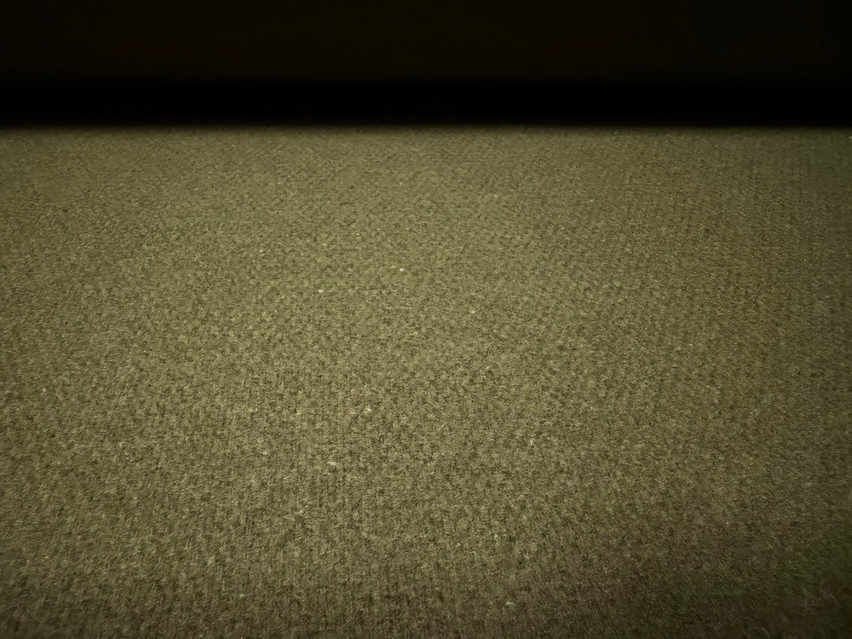 Heavyweight wool flannel fabric, per metre - plain - khaki green