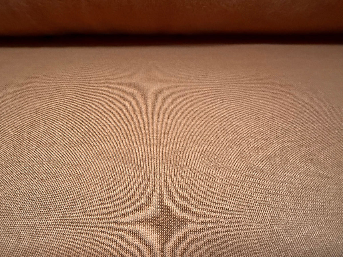 Sweatshirt fleece fabric, per metre - plain - Siena brown