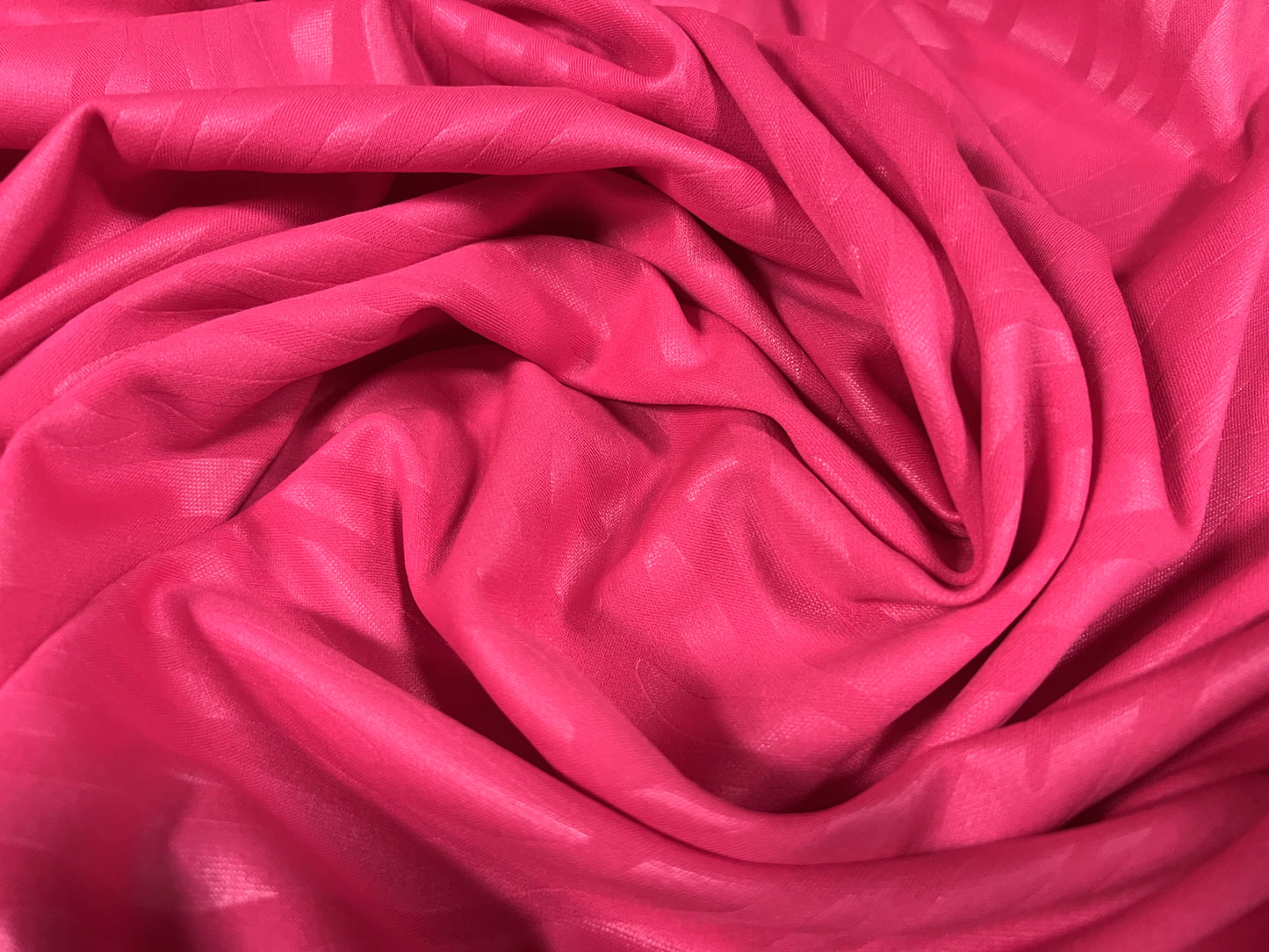 Scuba neoprene style spandex jersey fabric, per metre - embossed zebra design - hot pink