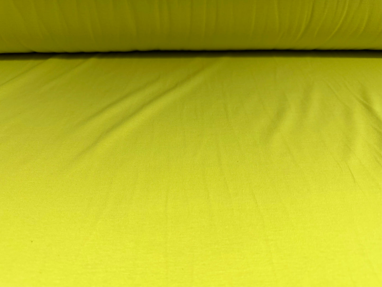 Cotton spandex stretch single jersey fabric, per metre - plain - chartreuse yellow