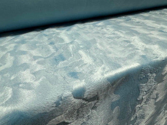 Velboa pony skin faux fur fabric, per metre - light blue