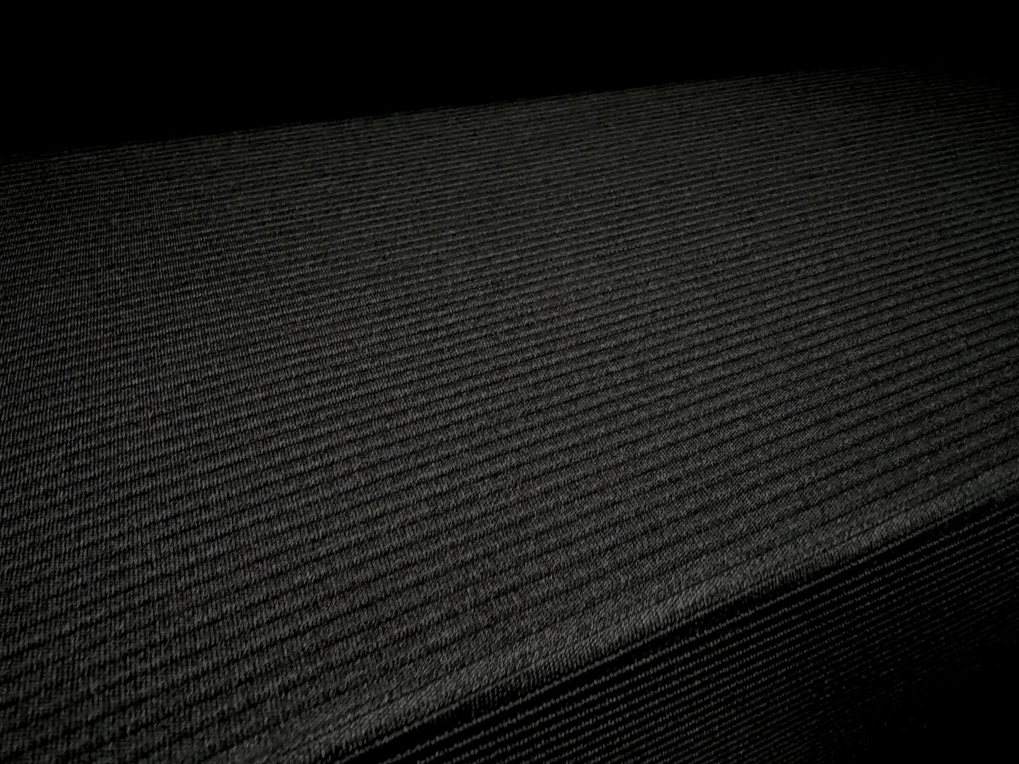 Ottoman Rib Stretch Double jersey fabric , per metre - plain - black