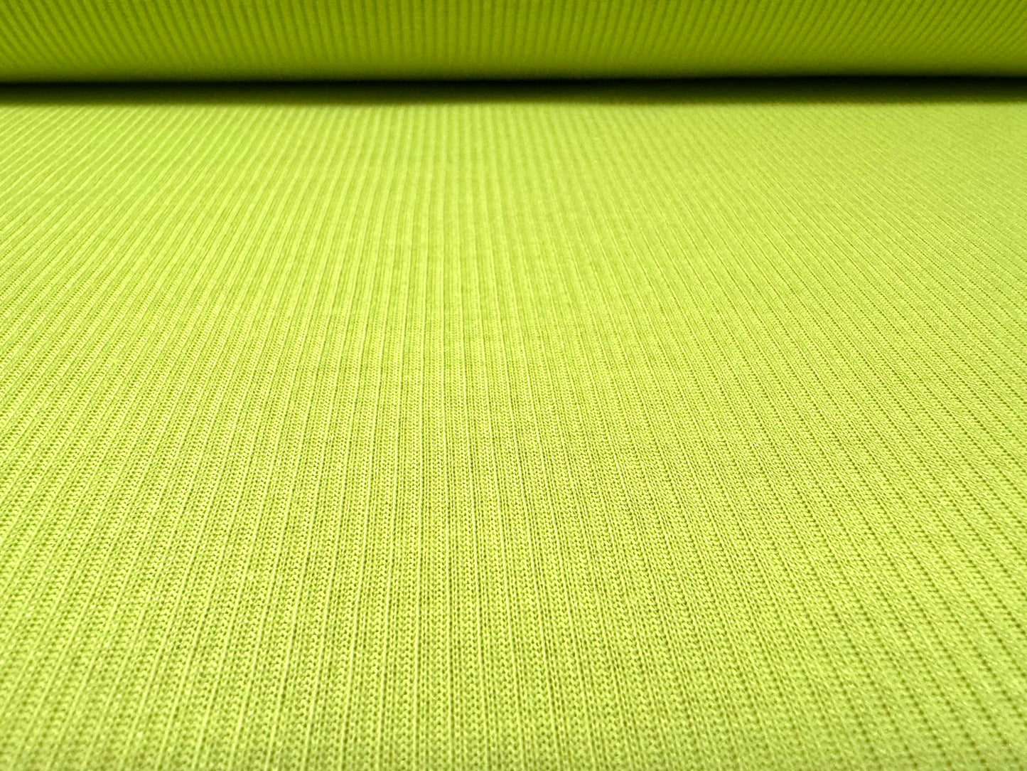 Soft handle ribbed jersey knit fabric, per metre - plain - lime citrus