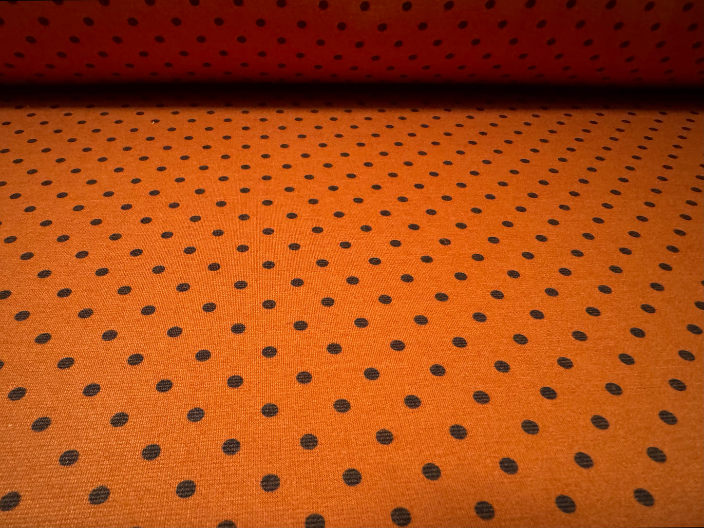 Ponte Roma stretch double jersey knit fabric, per metre - spot print - terracotta