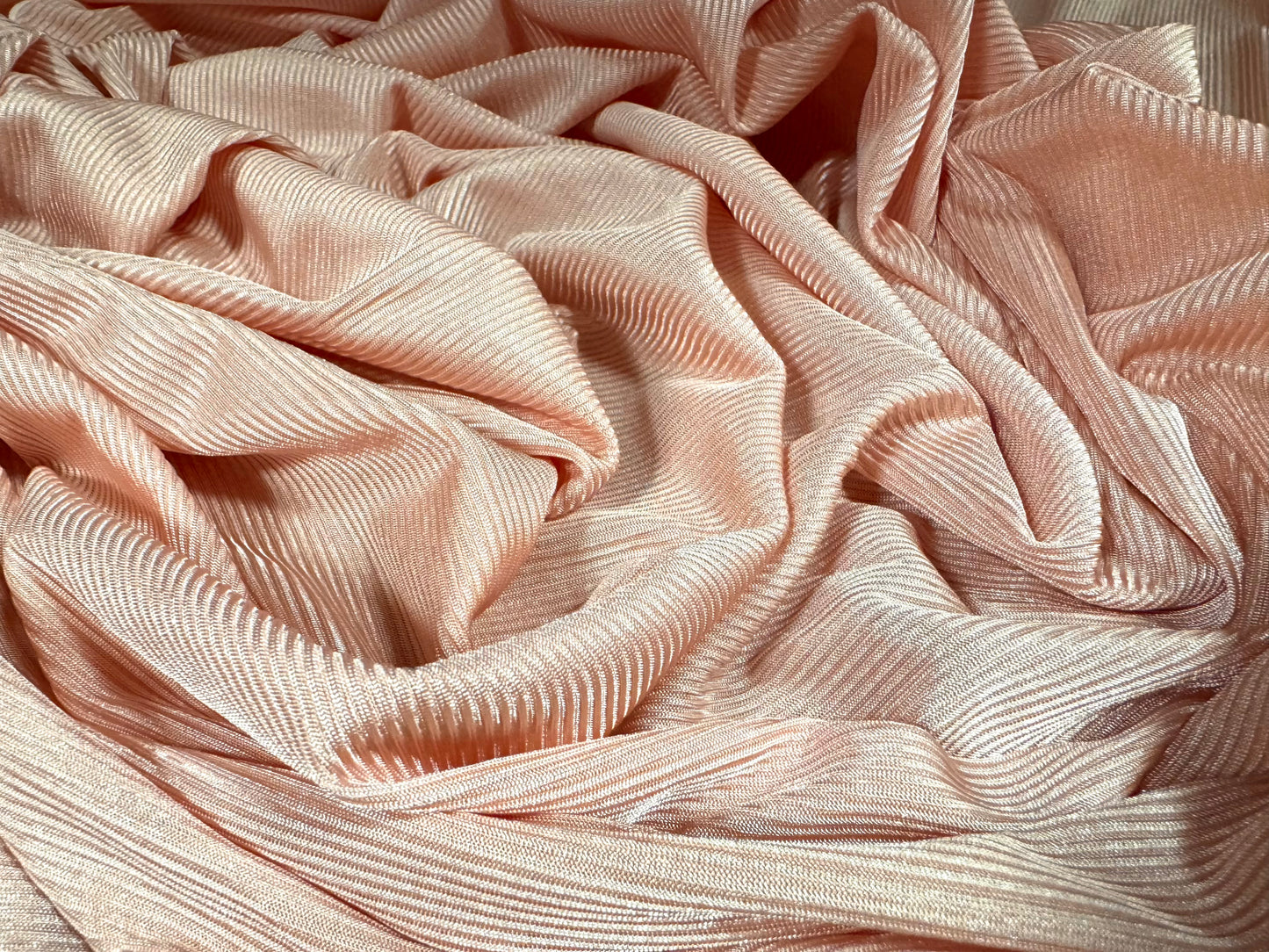 Fine shiny rib stretch spandex jersey fabric, per metre - plain - pink