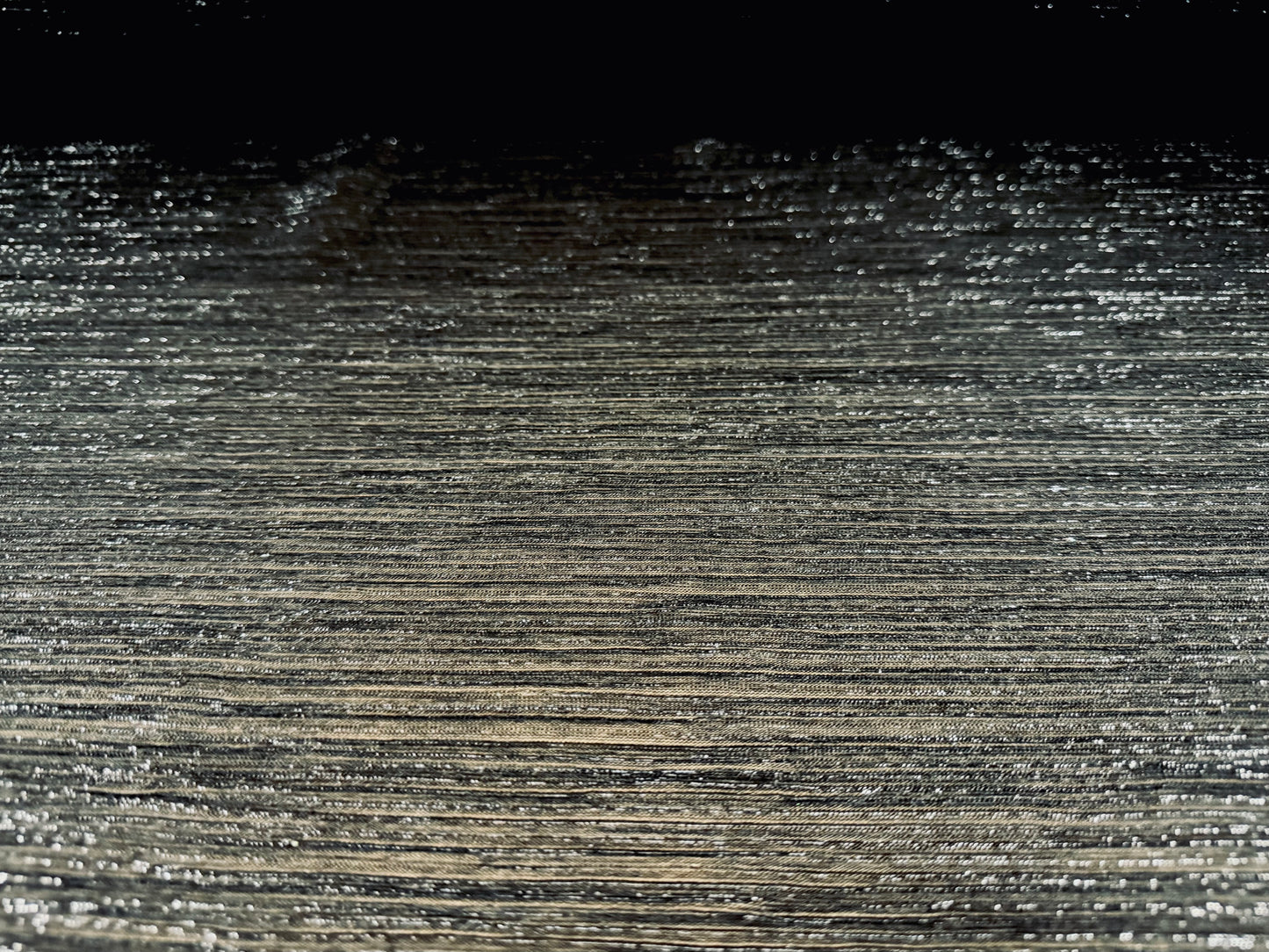 Moonlight shimmer metallic stretch plissé mesh net fabric, per metre - black lurex