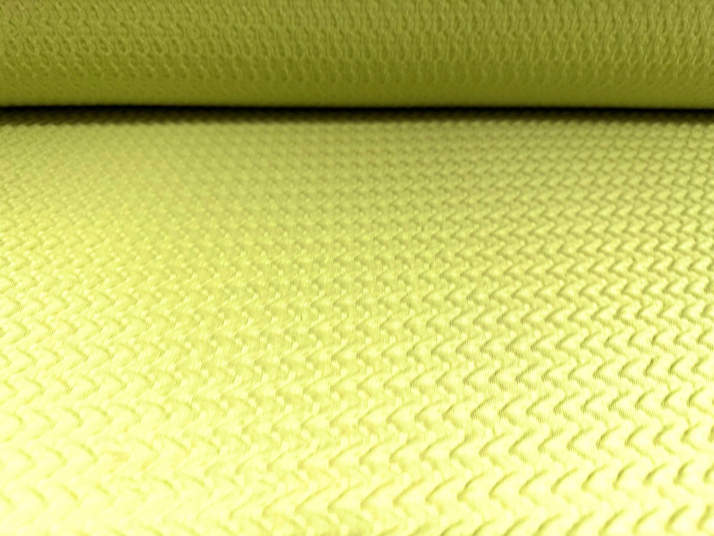 Stretch double jersey fashion fabric, per metre - zigzag blister jacquard - green