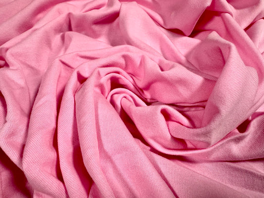 Cotton single jersey fabric, per metre - plain - pink