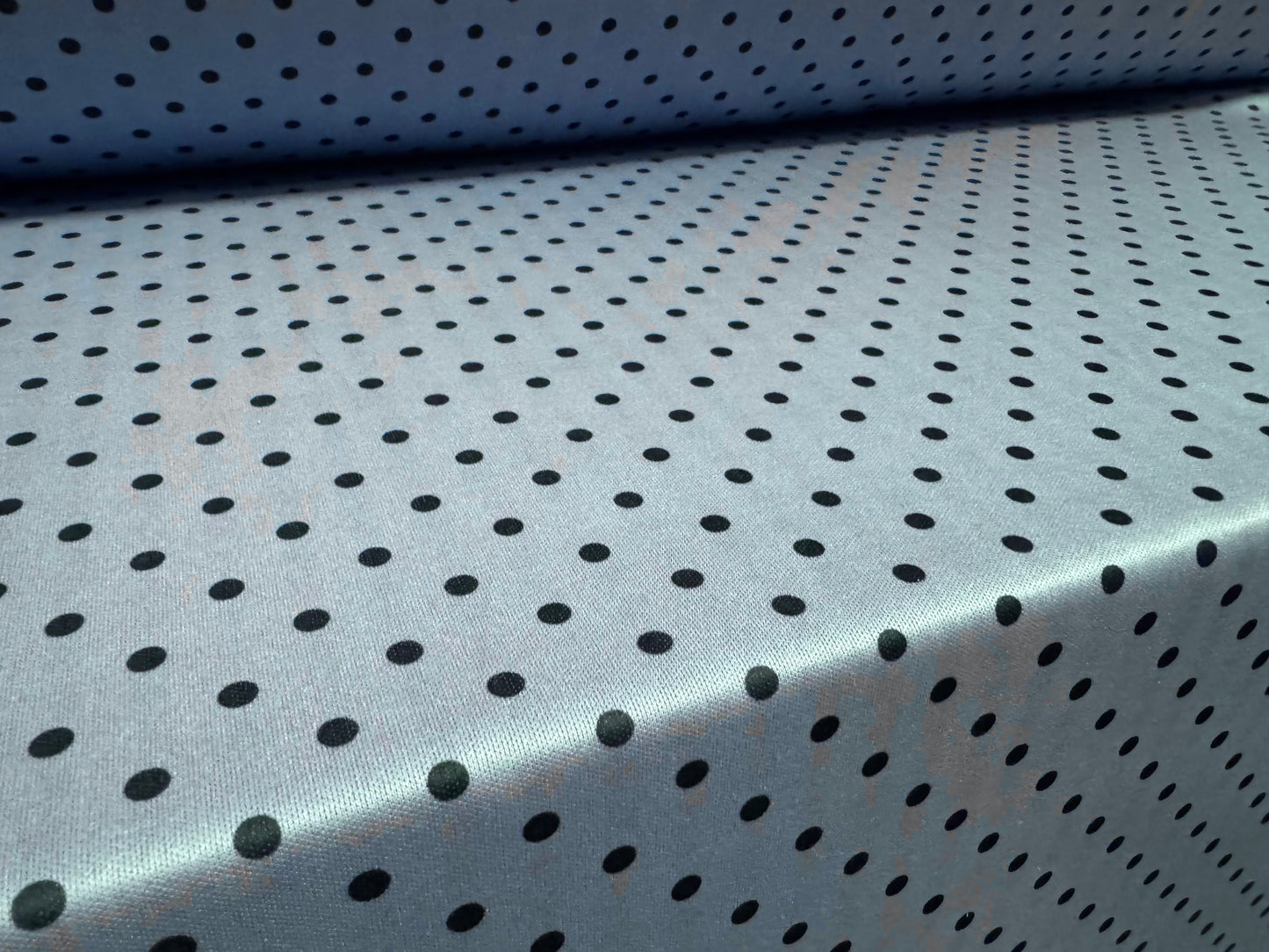 Single jersey fashion fabric, per metre - spot print - powder blue
