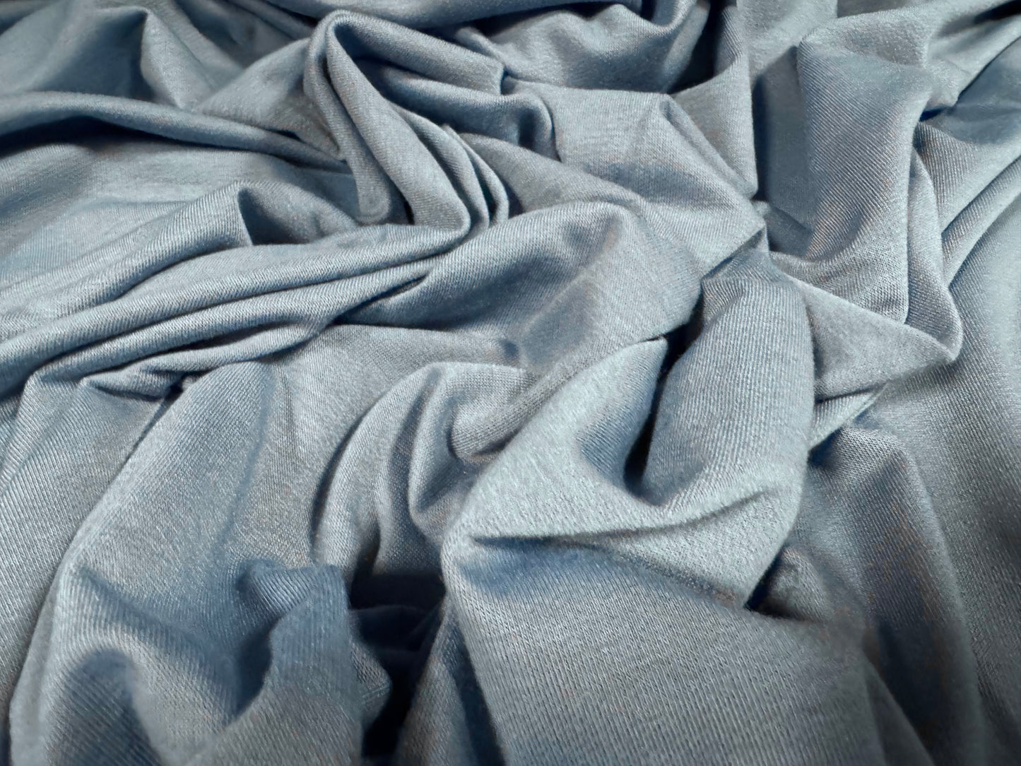 Soft handle French Terry loopback jersey fabric, per metre - Plain - powder blue