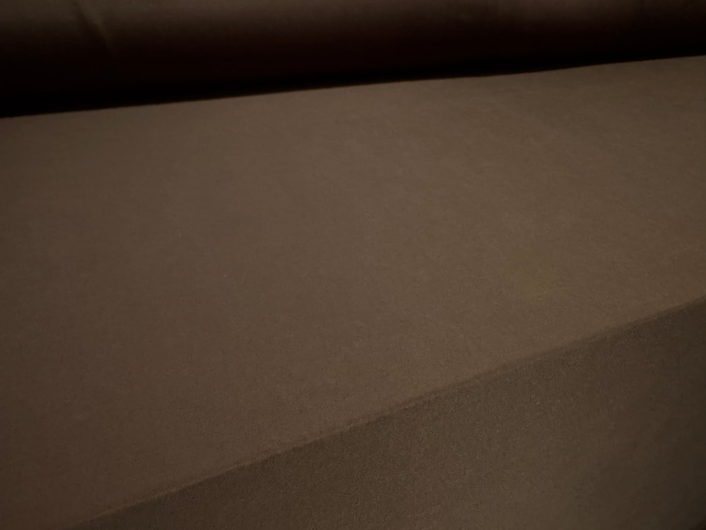 Soft touch spandex stretch jersey dress fabric, per metre - plain - chocolate brown