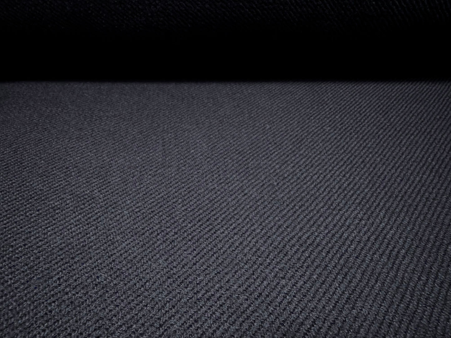 Wool twill fabric, per metre - plain - navy blue