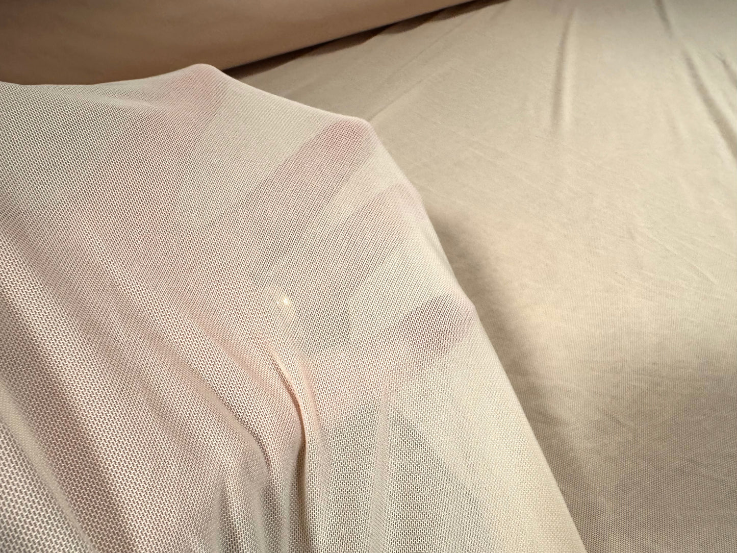Power mesh net stretch spandex fabric, per metre - plain - caucasian skin tone