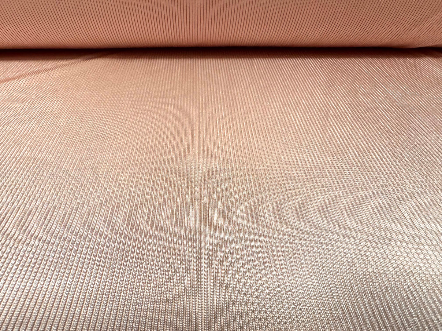 Fine shiny rib stretch spandex jersey fabric, per metre - plain - pink