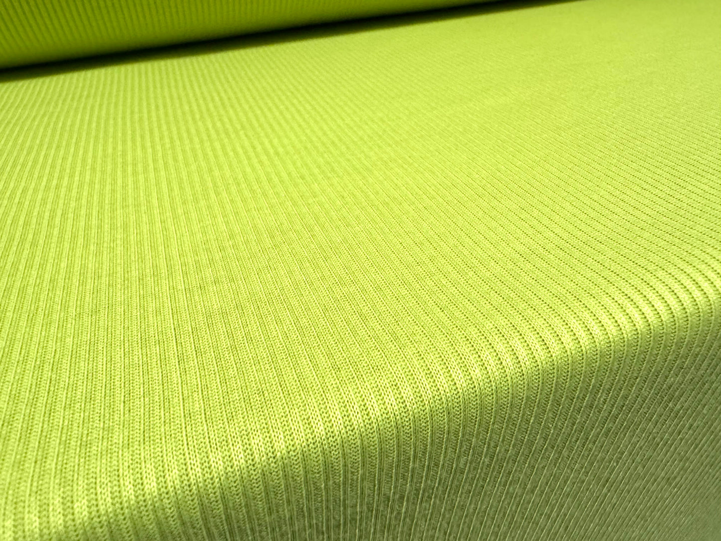 Soft handle ribbed jersey knit fabric, per metre - plain - lime citrus