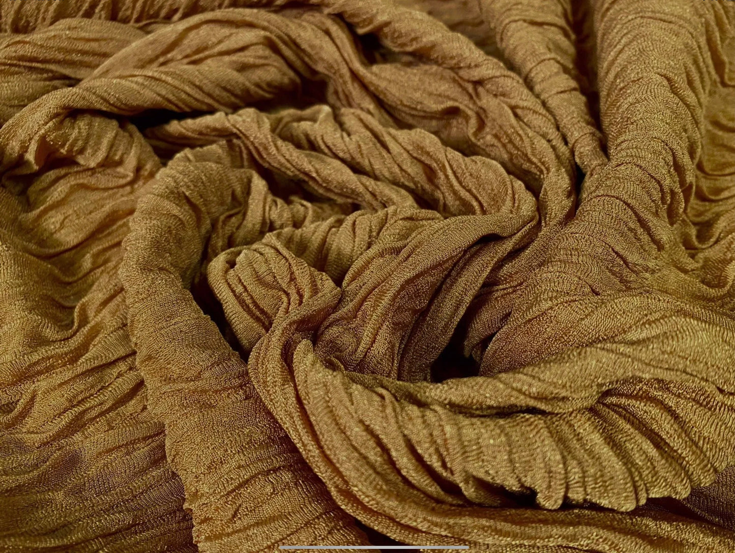 Ripple rib blister jacquard Stretch double jersey fabric, per metre - plain - dark mustard