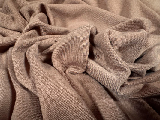 French Terry loopback sweatshirt fabric, per metre - plain - dark nude